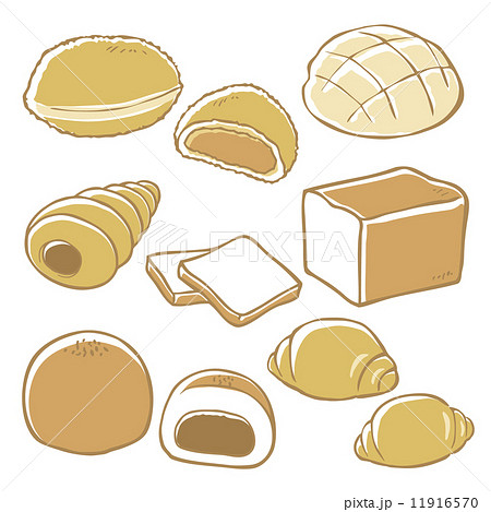 メロンパン パンのイラスト素材