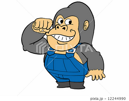 ゴリラ 動物 猿 ポーズの写真素材 - PIXTA