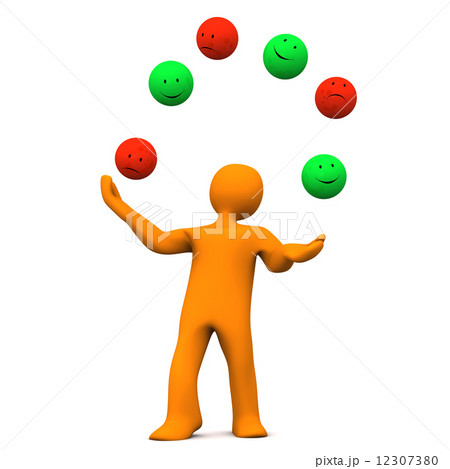 ジャグラー ジャグリング スマイリー イラストレーションのイラスト素材
