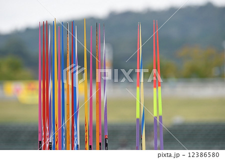 スポーツ やり投げ 槍の写真素材