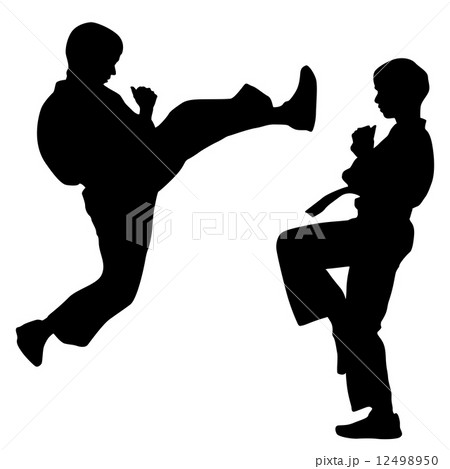 空手 シルエット ベクトル イラストのイラスト素材