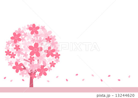 春風 和 イラスト 桜 春 ピンク 和柄の写真素材