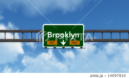 ブルックリン アメリカ 高速道路 標識のイラスト素材