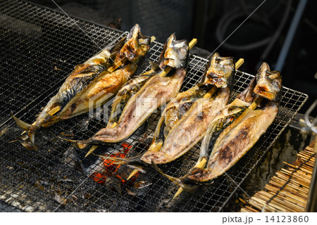 鯖の串焼きの写真素材