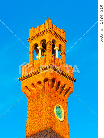 時計塔 ムラーノ島 ベネツィア イタリアの写真素材