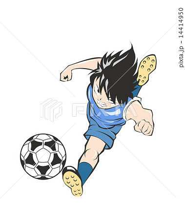 シュート 少年 ボール サッカーのイラスト素材