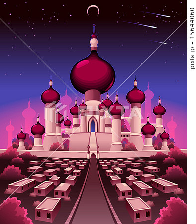 アラビア アラビアン アラブ人 城のイラスト素材