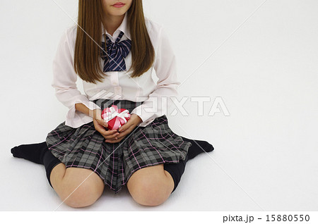 女の子座りの写真素材