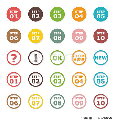 ベクター ナンバー アイコン ステップの写真素材