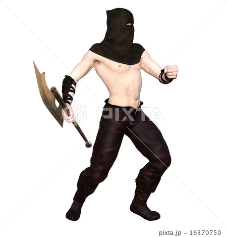 戦士 大鎌 頭巾 ポーズのイラスト素材