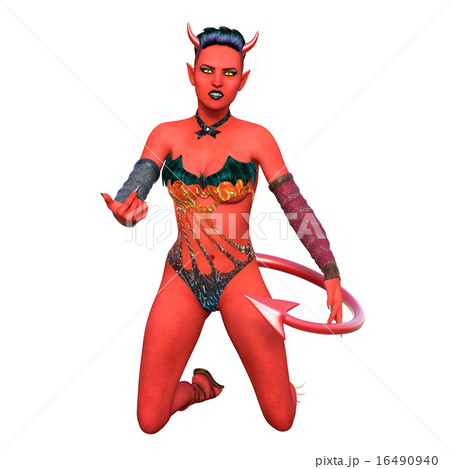 悪魔 デーモン 女性 デビルのイラスト素材