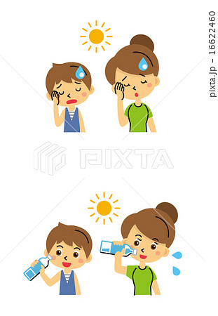 暑さ対策のイラスト素材