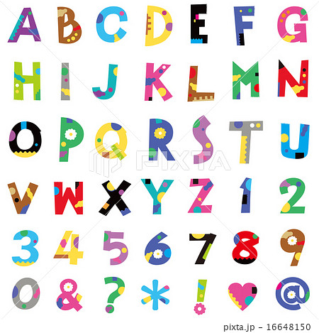 アルファベット 書体 文字 数字のイラスト素材