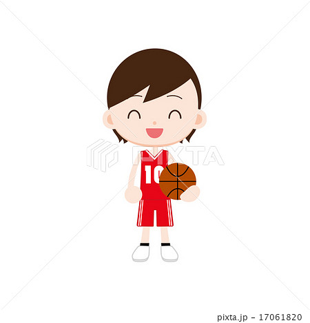ユニフォーム 子供 バスケットボール 女の子のイラスト素材