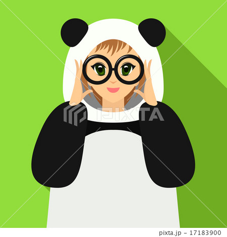 パンダ 女性 女 女の子のイラスト素材