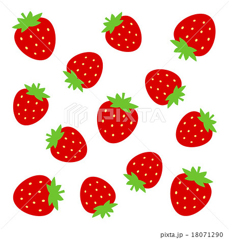 いちご たくさん 模様 かわいいのイラスト素材