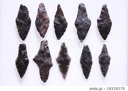 矢じり 石器 打製石器 縄文時代の写真素材 - PIXTA