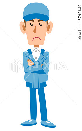 悩む 考える 作業員 男性のイラスト素材