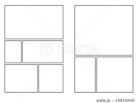 枠 コマ割り コマ マンガの写真素材 Pixta