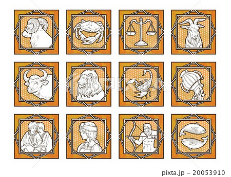 水晶絵　アートパネル　星座　十二星座　黄道　占星術　占い　50×50　星空　絵画 original