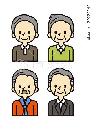 おじいさん 老人 シニア かっこいいのイラスト素材