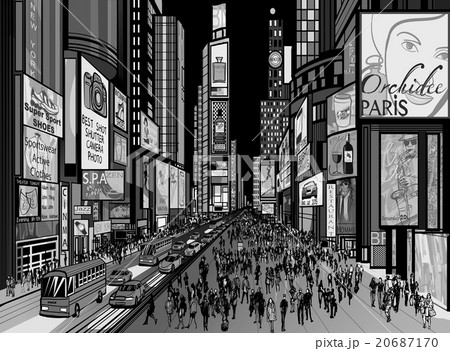 タイムズ・スクエアのイラスト素材 - PIXTA