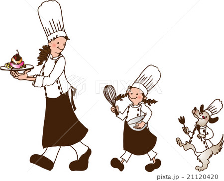 ベクター パティシエ ケーキ屋さん 女性のイラスト素材