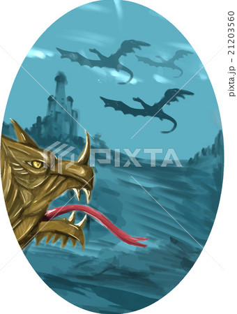 龍の横顔 龍 横顔のイラスト素材