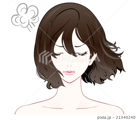 ヘアケア 女性 髪 なびくのイラスト素材