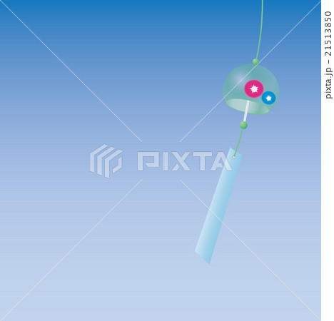 風鈴 ふうりん 綺麗 風のイラスト素材