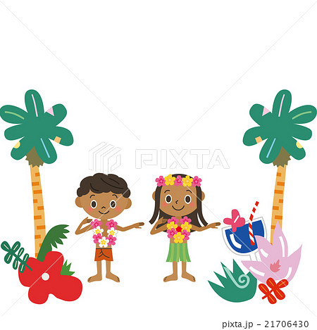フラダンス 女の子 かわいいのイラスト素材