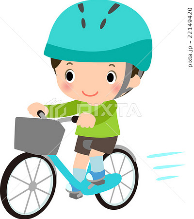 自転車 ヘルメット 子供 乗るのイラスト素材