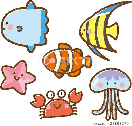 海の生き物のイラスト素材