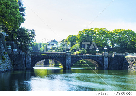 皇居二重橋の写真素材