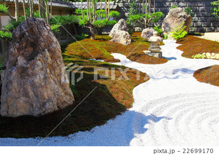 庭園 日本庭園 枯山水 長谷寺の写真素材