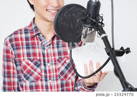 声優 レコーディングの写真素材
