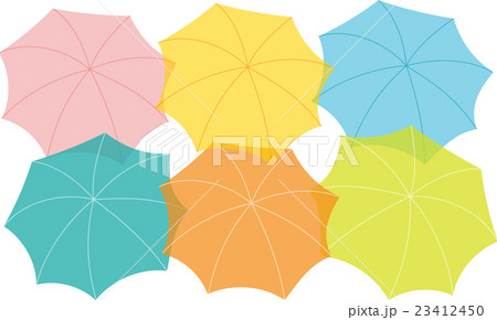 傘 パステルカラー 広げる イラストのイラスト素材
