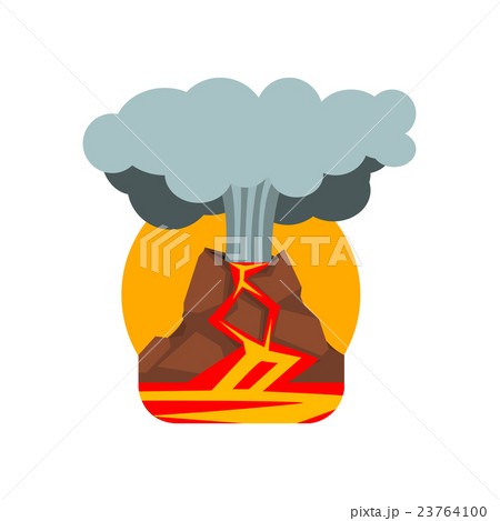 Volcano Eruption Natural Force Stickerのイラスト素材 Volcano Eruption Natural Force Stickerのイラスト素材