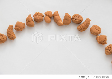 和菓子 人形焼き スイーツ 野菜の写真素材