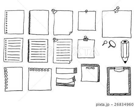 ポストイット 付箋紙 付箋 メモ帳のイラスト素材 Pixta