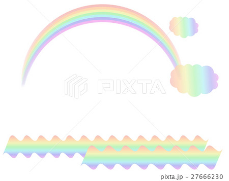 空 雲 パステルカラー 虹色のイラスト素材