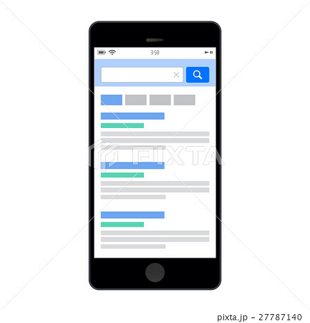 スマートフォン スマホ 携帯電話 検索のイラスト素材