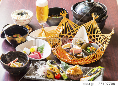 懐石料理 会席料理 八寸 日本料理の写真素材