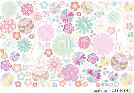 毬 手鞠 和 和風のイラスト素材