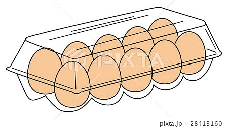 10個 卵パックのイラスト素材