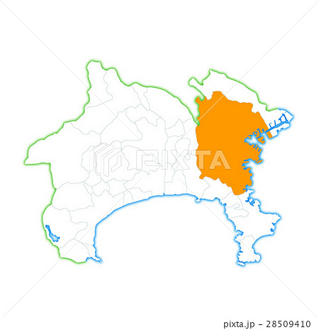 神奈川県地図のイラスト素材