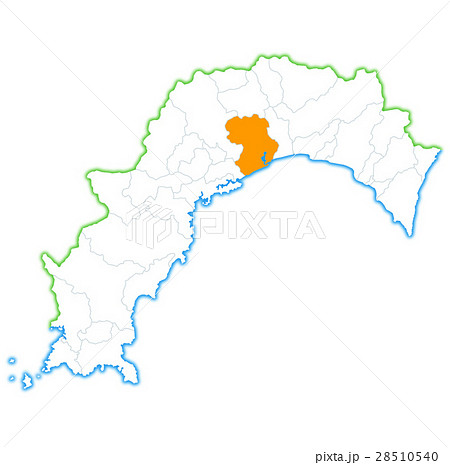 高知県地図のイラスト素材