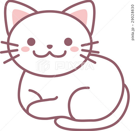 猫 ねこ ネコ 白猫のイラスト素材 Pixta
