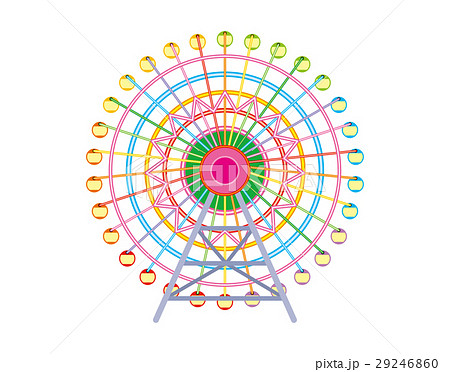 観覧車 遊園地 遊具のイラスト素材