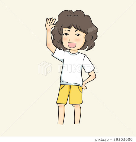 少年 巻き毛 巻き髪 巻髪のイラスト素材